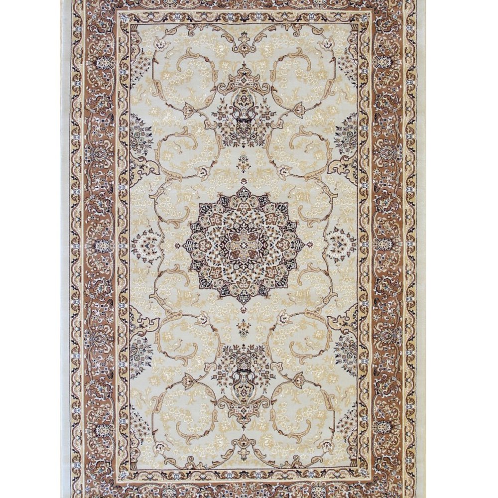 Elegant Beige Oriental Floral Rug